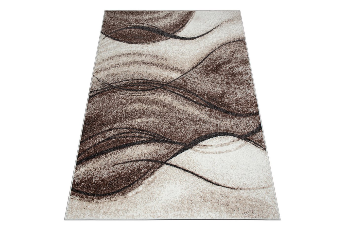 OTTO home Teppich Tritom, rechteckig, Höhe: 9 mm, mit besonders weichem Flor, Kurzflor, modernes Wellen Muster – Bild 2 von 5