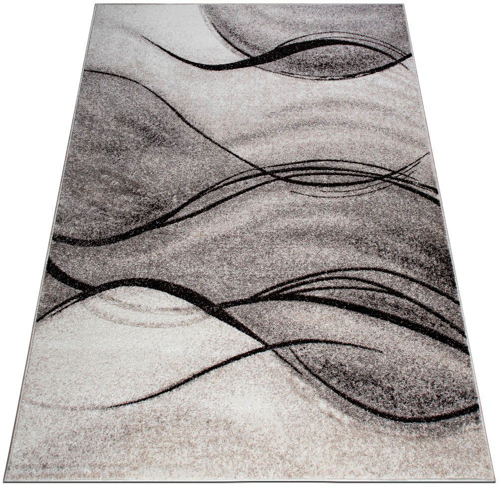 OTTO home Teppich Tritom, rechteckig, Höhe: 9 mm, mit besonders weichem Flor, Kurzflor, modernes Wellen Muster – Bild 2 von 5