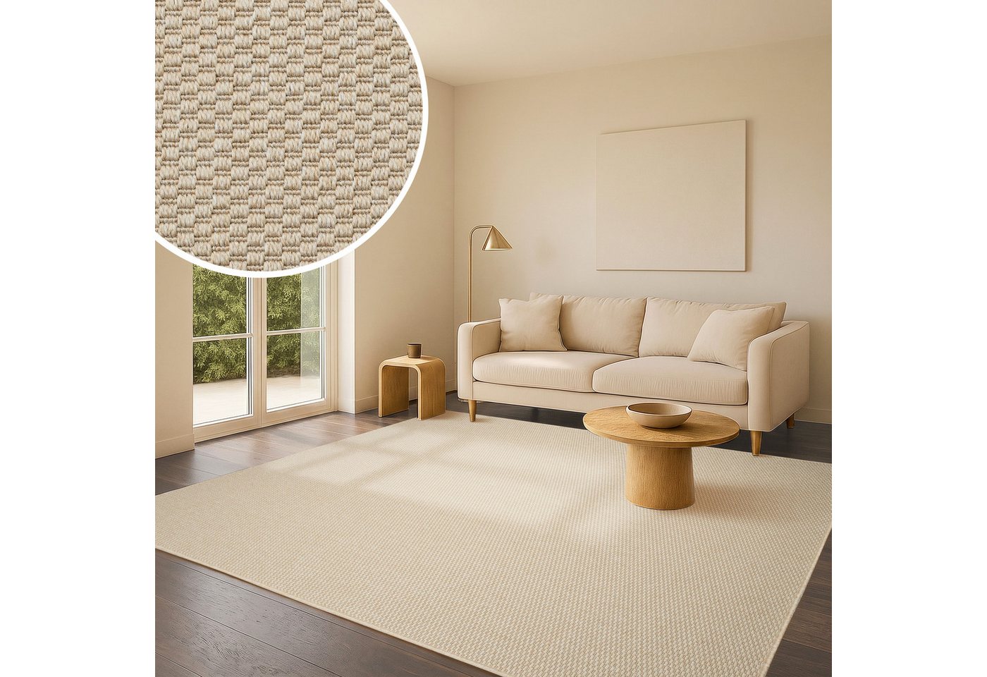 OTTO home Teppich Venedig, in Standard- und Premium-Qualität, 3 mm oder 5 mm Höhe, rechteckig, In- und Outdoor geeignet, Wetterfest & UV-beständig, Sisal-Optik – Bild 2 von 5