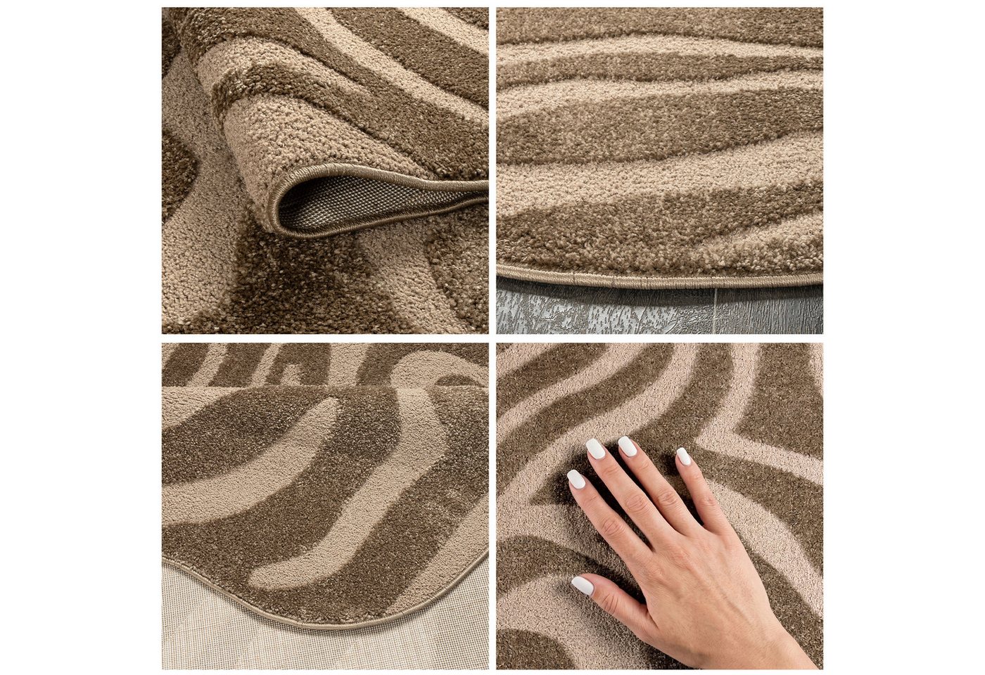 OTTO home Teppich Zebra, besondere Form, Animal-Look, rechteckig, Höhe: 12 mm, moderner Animal-Print, Tiermotiv, Wohnzimmer, Schlafzimmer – Bild 4 von 5