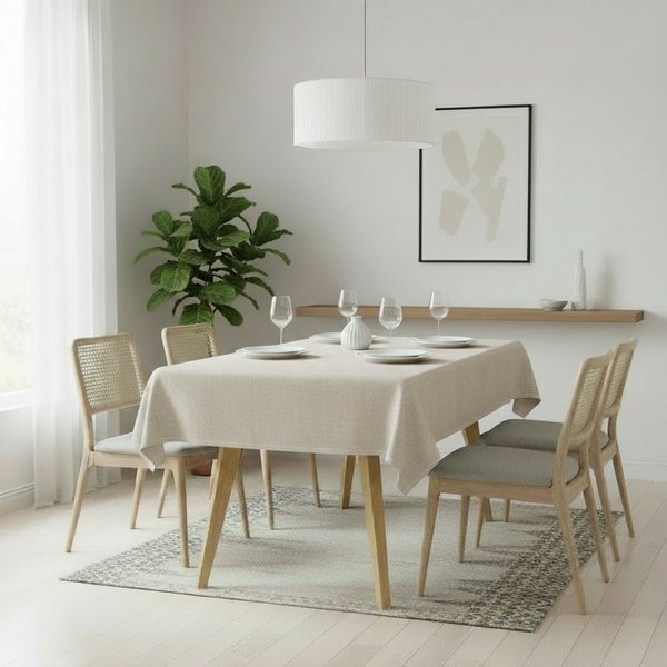 OTTO home Tischdecke Josée, wasserabweisend, in eckig & rund (Packung 1-tlg), strukturiert, Leinenoptik, uni,wasserabweisend, pflegeleicht, Deko