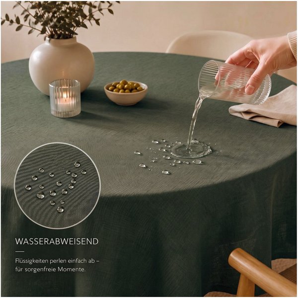 OTTO home Tischdecke Josée, wasserabweisend, in eckig & rund (Packung 1-tlg), strukturiert, Leinenoptik, uni,wasserabweisend, pflegeleicht, Deko