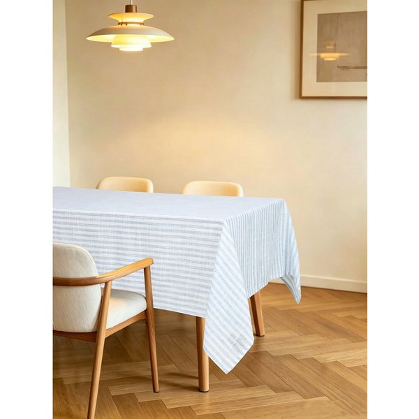 OTTO home Tischdecke Marric 1 Stück, halbtransparent, Dekoration, (Packung 1-tlg), halbtransparente Tischdecke, Leinenoptik mit Streifen