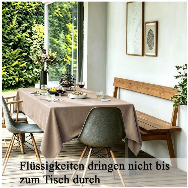 OTTO home Tischdecke Ozzie 1 Stück, Leinenoptik, in eckig und rund (1-tlg), Formstabil & pflegeleicht, eckig oder rund, Dekoration