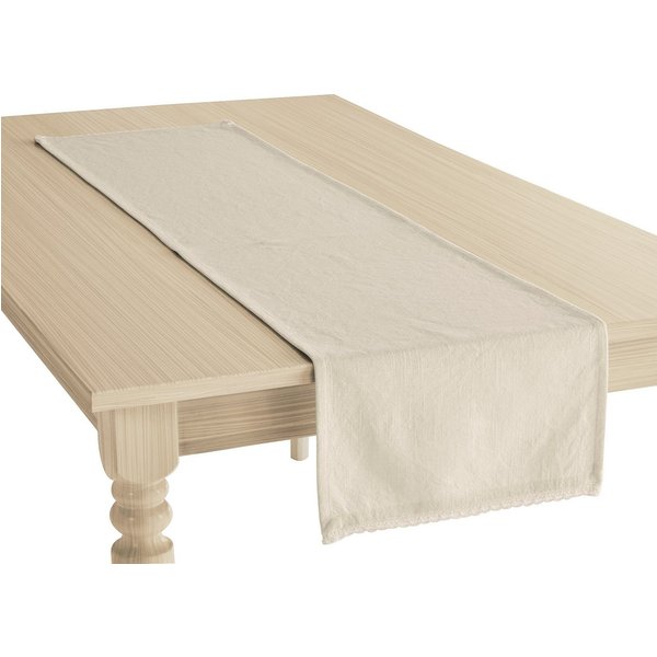 OTTO home Tischläufer Elyna (1-tlg, 1 Stück), uni, mit schöner Spitze, weiche Haptik, leicht strukturiert, 150x35cm