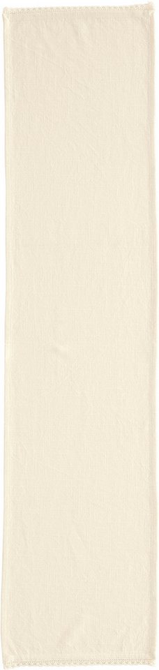 OTTO home Tischläufer Elyna (1-tlg, 1 Stück), uni, mit schöner Spitze, weiche Haptik, leicht strukturiert, 150x35cm – Bild 2 von 4