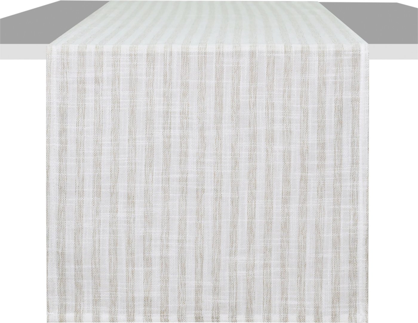 OTTO home Tischläufer Marric, 1 Stück, halbtransparent, Leinenoptik, Deko (Packung 1-tlg), halbtransparenter Tischläufer, Leinenoptik mit Streifen – Bild 2 von 3