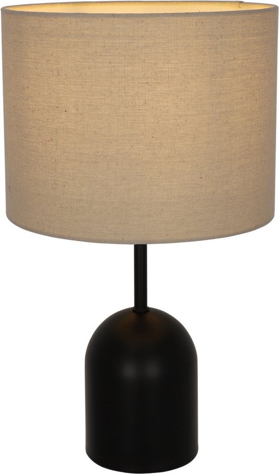 OTTO home Tischleuchte Charleen mit Leinenschirm, ohne Leuchtmittel, Leuchtmittel wechselbar, LED max. 6 Watt, Metallfuß, Textilschirm Ø 23 cm, Tischlampe, Stof – Bild 3 von 5