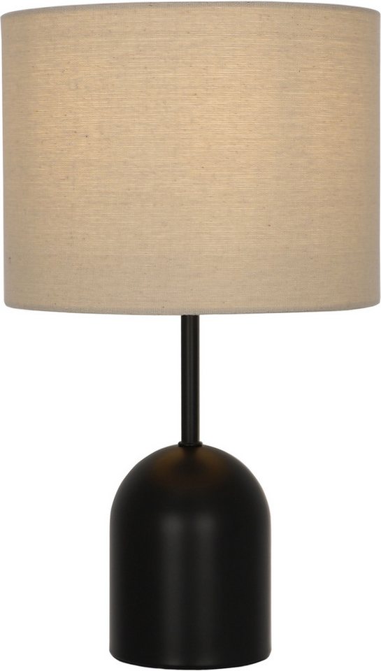 OTTO home Tischleuchte Charleen mit Leinenschirm, ohne Leuchtmittel, Leuchtmittel wechselbar, LED max. 6 Watt, Metallfuß, Textilschirm Ø 23 cm, Tischlampe, Stof – Bild 5 von 5