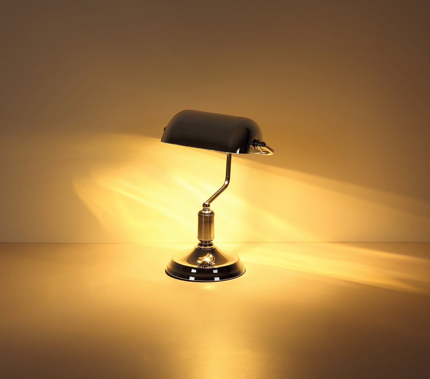OTTO home Tischleuchte Ellvi, Ein-/Ausschalter, ohne Leuchtmittel, Wippschalter am Kabel, Bankerlampe, Vintage – Bild 2 von 5