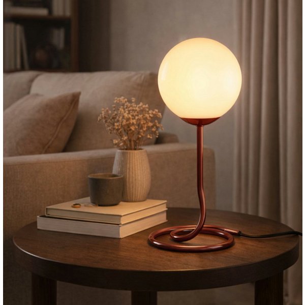 OTTO home Tischleuchte Orrell, ohne Leuchtmittel, Ø 12, H: 31,3 cm, Materialmix - Metallfuß mit weißem Glasschirm