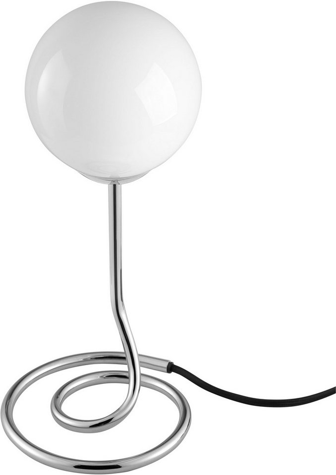 OTTO home Tischleuchte Orrell, ohne Leuchtmittel, Ø 12, H: 31,3 cm, Materialmix - Metallfuß mit weißem Glasschirm – Bild 3 von 5
