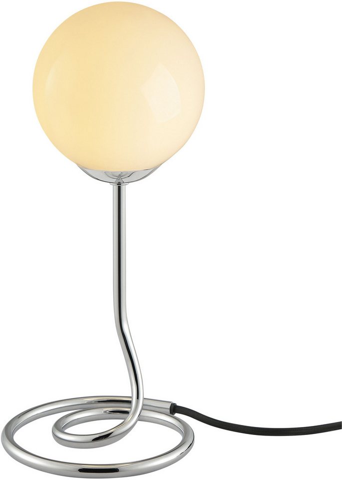 OTTO home Tischleuchte Orrell, ohne Leuchtmittel, Ø 12, H: 31,3 cm, Materialmix - Metallfuß mit weißem Glasschirm – Bild 4 von 5
