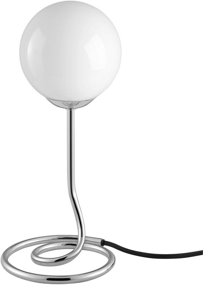 OTTO home Tischleuchte Orrell, ohne Leuchtmittel, Ø 12, H: 31,3 cm, Materialmix - Metallfuß mit weißem Glasschirm – Bild 5 von 5