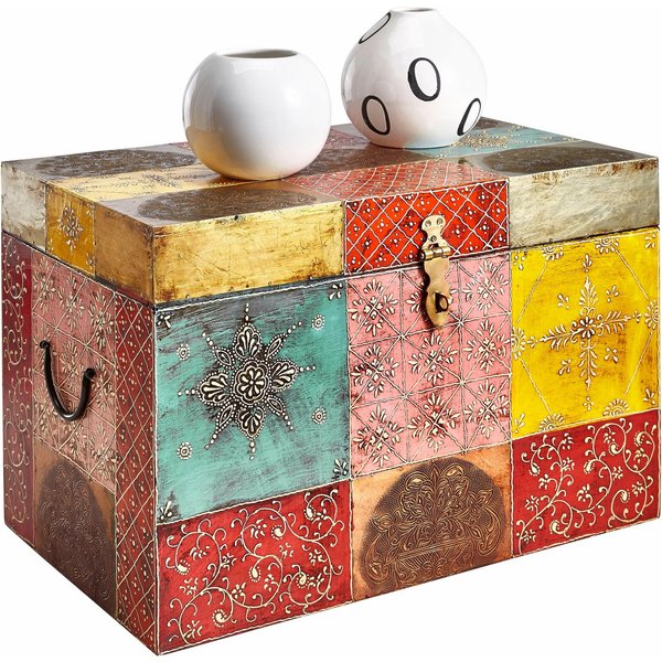 OTTO home Truhe Vivek, handbemalt, mit Metallverschluss