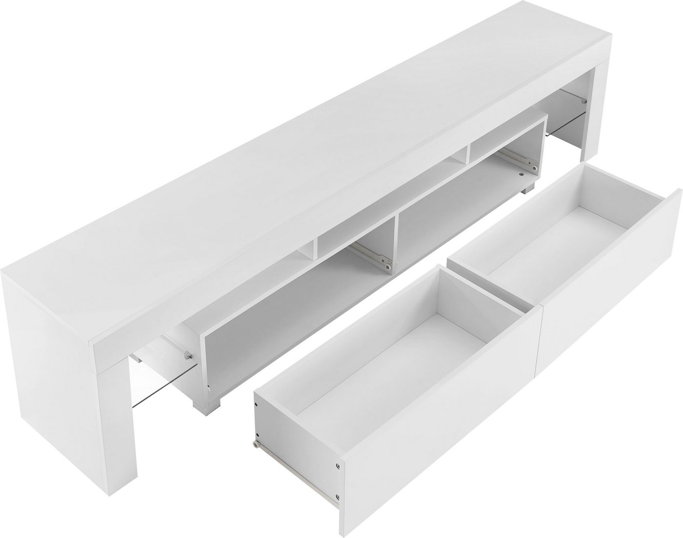 OTTO home TV-Board Cassy, Hochglanz-Fronten, viel Stauraum und Metallschienen, Breite 200 cm – Bild 5 von 5