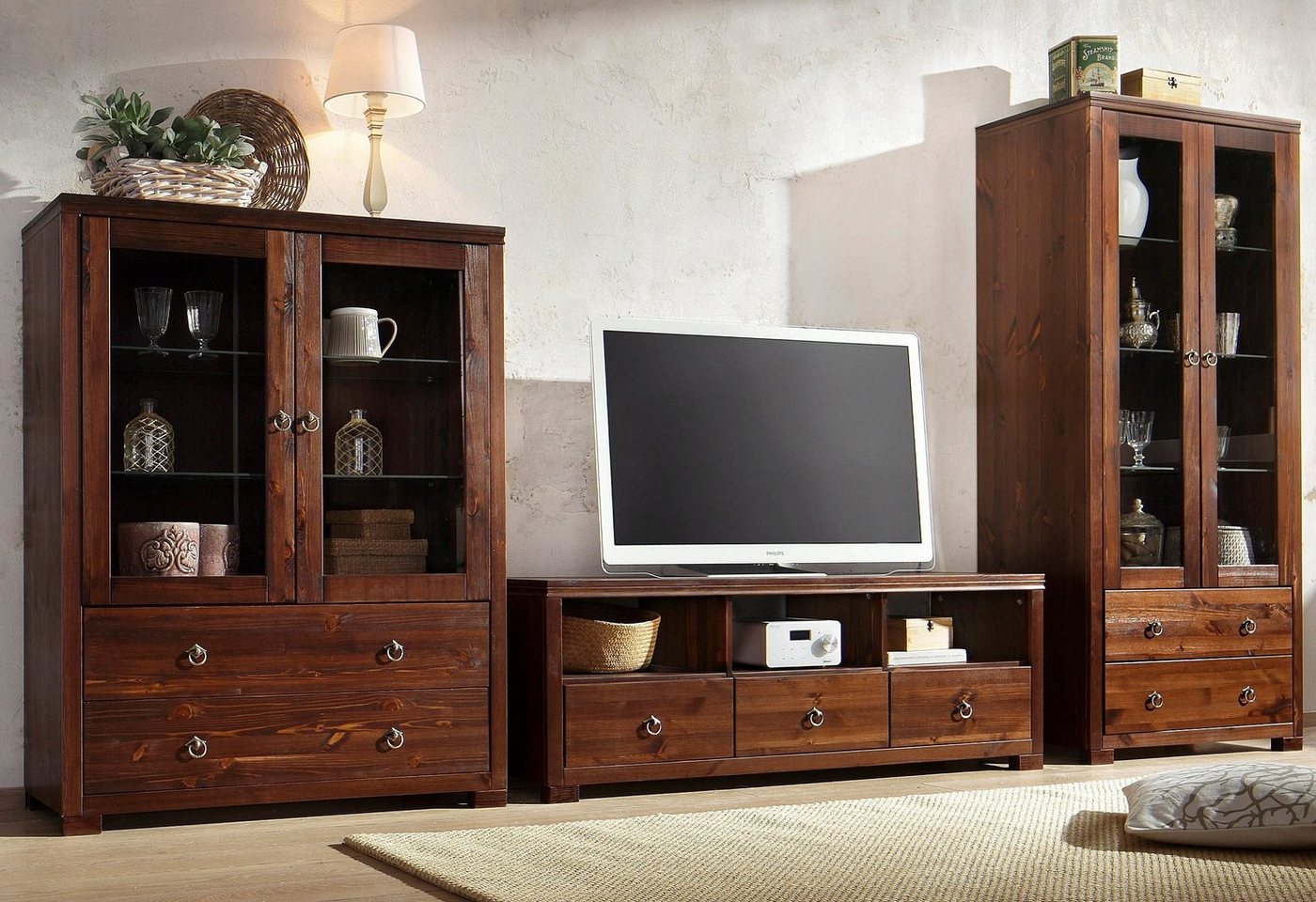 OTTO home TV-Board Gotland, Breite 147 cm, mit Schubladen und offenen Fächern, Massivholz, FSC® – Bild 3 von 5