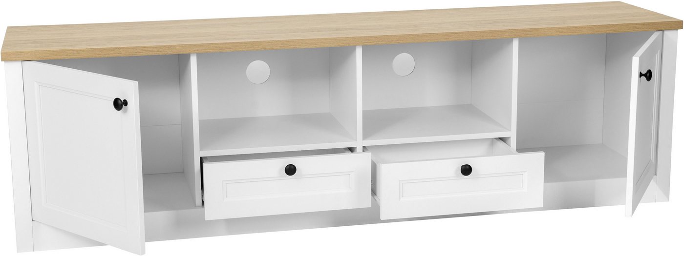 OTTO home TV-Board Ismund, aus MDF, mit Holz-Zierleiste, schwarzem Metallgriff, Breite 180 cm – Bild 4 von 5