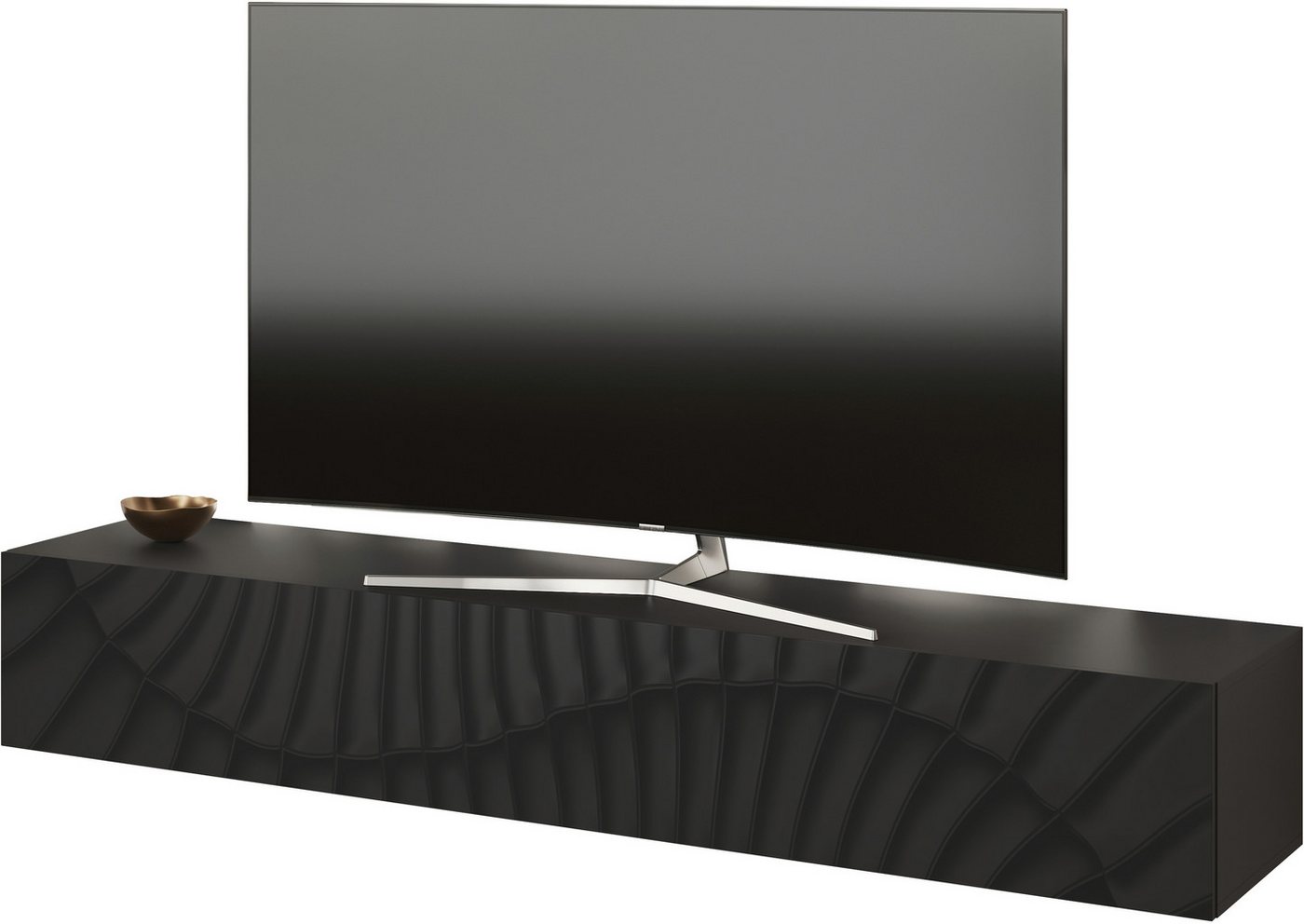 OTTO home TV-Board Snake, Schwebe-Lowboard, TV-Schrank, Media-Board, Breite 180 cm, mit Siebdruck-Front, 1 Klappe, wandhängend, stilvoll & funktional – Bild 2 von 5