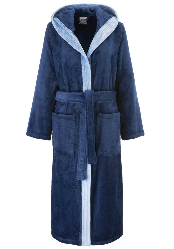 OTTO home Unisex-Bademantel Miia, ideal für Sauna, Spa & im Urlaub, Langform, Microfaser, Kapuze, Gürtel, weich und kuschelig, plüsch, für Damen und Herren, S-X – Bild 2 von 5