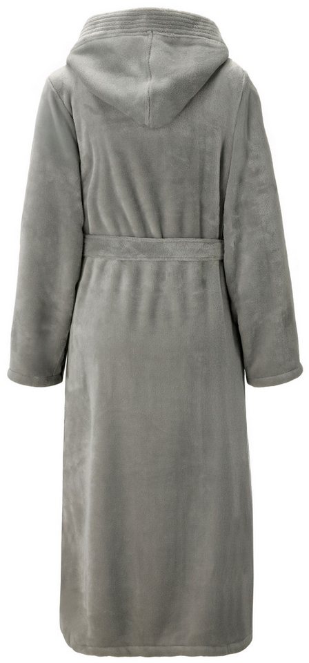 OTTO home Unisex-Bademantel Miia, ideal für Sauna, Spa & im Urlaub, Langform, Microfaser, Kapuze, Gürtel, weich und kuschelig, plüsch, für Damen und Herren, S-X – Bild 5 von 5