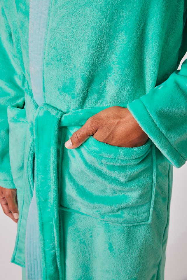 OTTO home Unisex-Bademantel Miia, ideal für Sauna, Spa & im Urlaub, Langform, Microfaser, Kapuze, Gürtel, weich und kuschelig, plüsch, für Damen und Herren, S-X – Bild 4 von 5