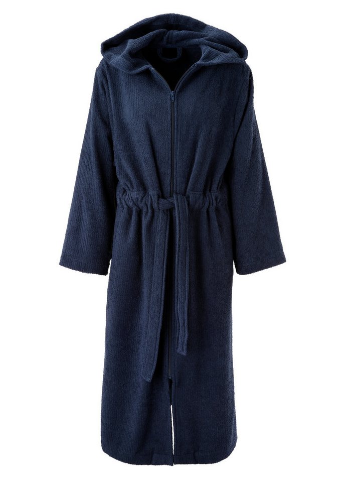 OTTO home Unisex-Bademantel Riva, für Damen & Herren, Standard & Premium Qualität, Langform, Walkfrottee, Kapuze, Gürtel, 100 % Baumwolle, Reise, Hotel, Sauna,  – Bild 4 von 5