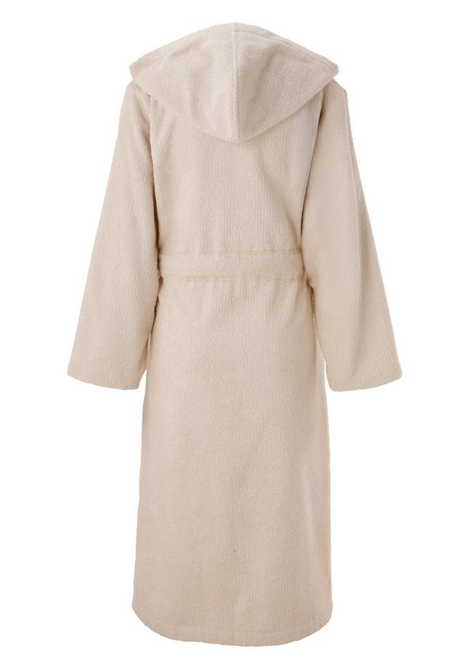 OTTO home Unisex-Bademantel Riva, für Damen & Herren, Standard & Premium Qualität, Langform, Walkfrottee, Kapuze, Gürtel, 100 % Baumwolle, Reise, Hotel, Sauna,  – Bild 5 von 5