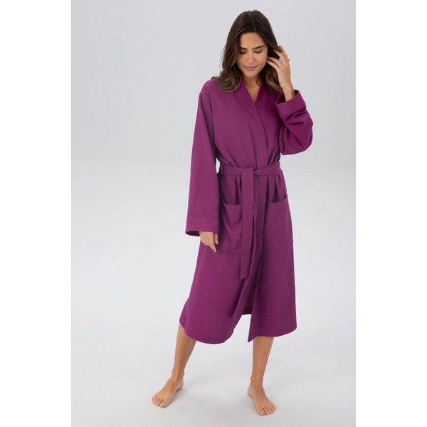 OTTO home Unisex-Bademantel Vanessa, ideal für Sauna & Spa, Hotelbademantel, Morgenmantel, Langform, Baumwolle, Kimono-Kragen, Gürtel, Taschen, Damen & Herren, 