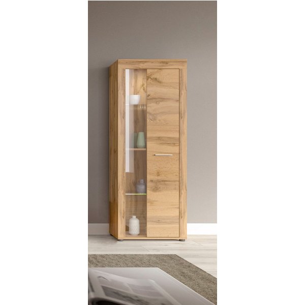 OTTO home Vitrine AOSTA, Höhe 159 cm, 1 Tür (li/re), 2 Glasböden, 4 Fächer (in verschiedenen Farbausführungen, individuell kombinierbar) Standvitrine, Glasvitri
