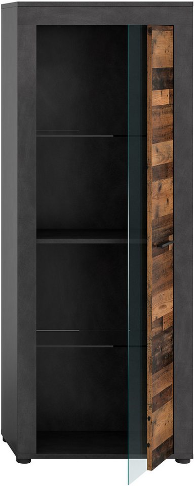 OTTO home Vitrine AOSTA, Höhe 159 cm, 1 Tür (li/re), 2 Glasböden, 4 Fächer (in verschiedenen Farbausführungen, individuell kombinierbar) Standvitrine, Glasvitri – Bild 5 von 5