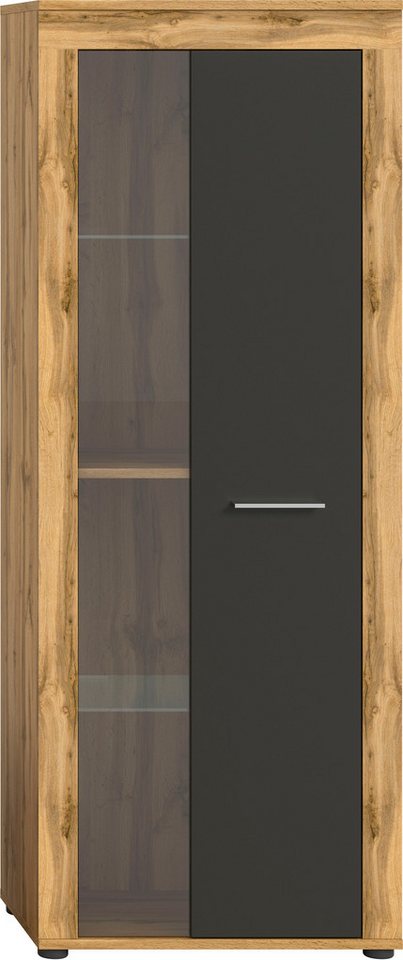 OTTO home Vitrine AOSTA, Höhe 159 cm, 1 Tür (li/re), 2 Glasböden, 4 Fächer (in verschiedenen Farbausführungen, individuell kombinierbar) Standvitrine, Glasvitri – Bild 3 von 5
