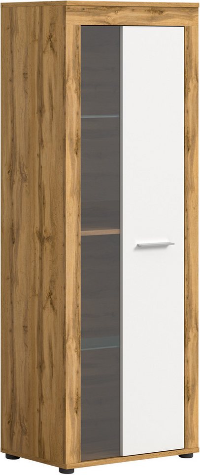 OTTO home Vitrine AOSTA, Höhe 159 cm, 1 Tür (li/re), 2 Glasböden, 4 Fächer (in verschiedenen Farbausführungen, individuell kombinierbar) Standvitrine, Glasvitri – Bild 2 von 5
