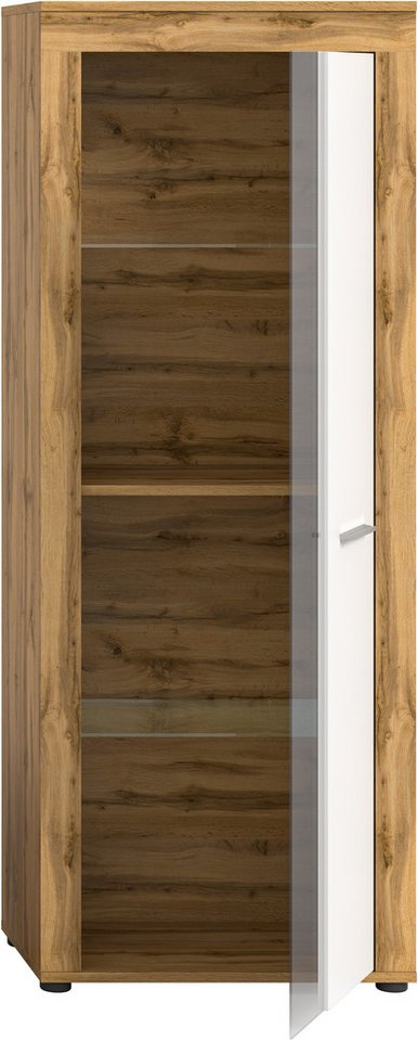 OTTO home Vitrine AOSTA, Höhe 159 cm, 1 Tür (li/re), 2 Glasböden, 4 Fächer (in verschiedenen Farbausführungen, individuell kombinierbar) Standvitrine, Glasvitri – Bild 5 von 5