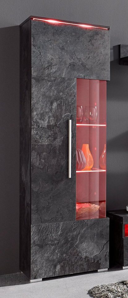 OTTO home Vitrine India,Höhe 160cm stilvolle Glasvitrine mit verstellbare Glasböden Standvitrine 1Trg, viel Stauraum ohne Beleuchtung – Bild 3 von 5