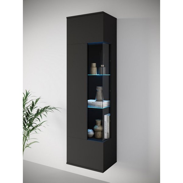 OTTO home Vitrine Kenia, stehend und hängend, Türanschlag wechselbar (1-St) Vitrineschrank mit Glastüren 160 cm Höhe