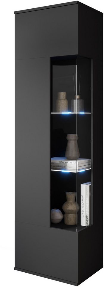 OTTO home Vitrine Kenia, stehend und hängend, Türanschlag wechselbar (1-St) Vitrineschrank mit Glastüren 160 cm Höhe – Bild 2 von 5