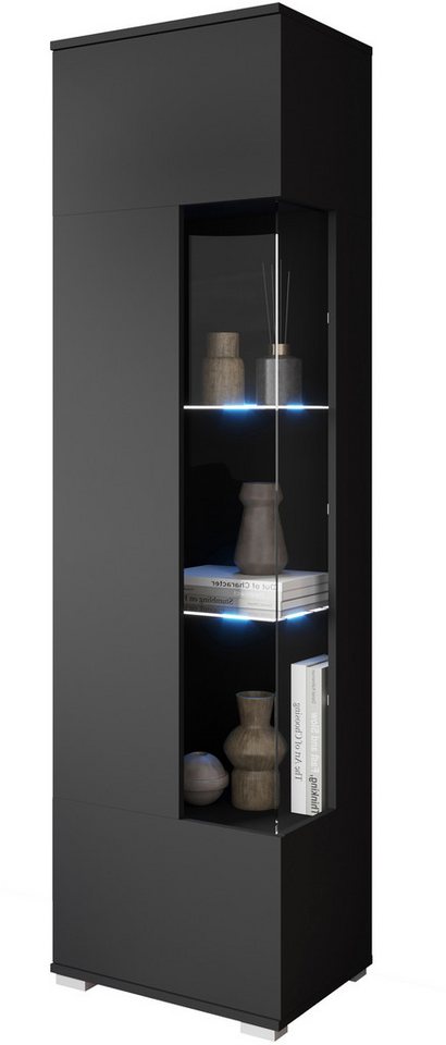 OTTO home Vitrine Kenia, stehend und hängend, Türanschlag wechselbar (1-St) Vitrineschrank mit Glastüren 160 cm Höhe – Bild 4 von 5