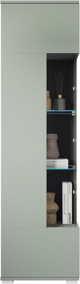 OTTO home Vitrine Kenia, stehend und hängend, Türanschlag wechselbar (1-St) Vitrineschrank mit Glastüren 160 cm Höhe – Bild 4 von 5