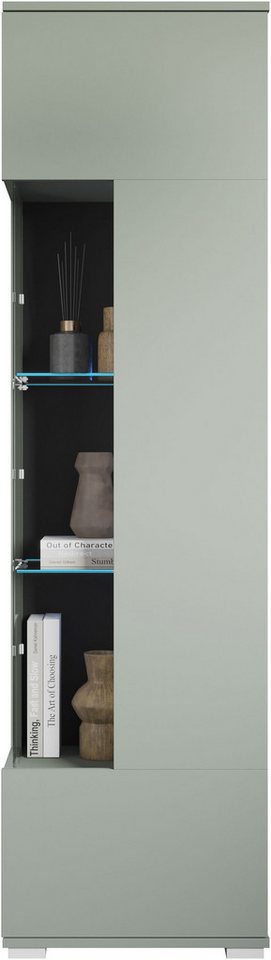 OTTO home Vitrine Kenia, stehend und hängend, Türanschlag wechselbar (1-St) Vitrineschrank mit Glastüren 160 cm Höhe – Bild 5 von 5