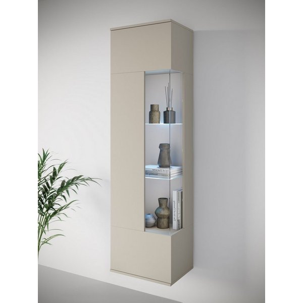 OTTO home Vitrine Kenia, stehend und hängend, Türanschlag wechselbar (1-St) Vitrineschrank mit Glastüren 160 cm Höhe