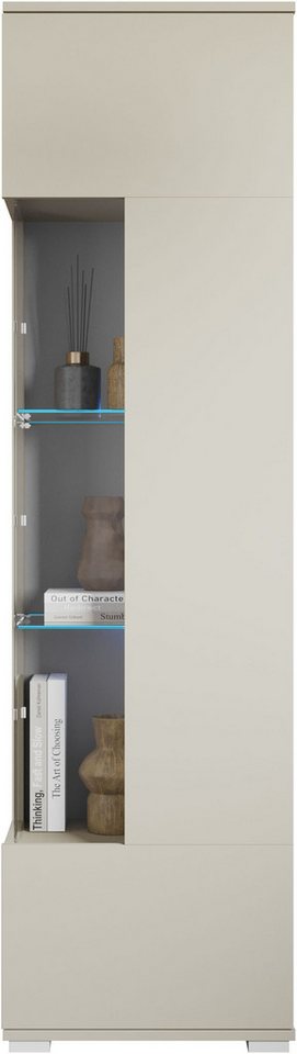 OTTO home Vitrine Kenia, stehend und hängend, Türanschlag wechselbar (1-St) Vitrineschrank mit Glastüren 160 cm Höhe – Bild 3 von 5
