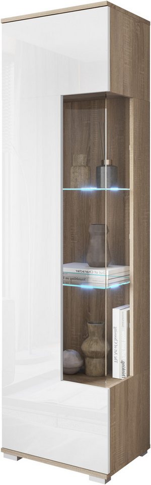 OTTO home Vitrine Kenia, stehend und hängend, Türanschlag wechselbar (1-St) Vitrineschrank mit Glastüren 160 cm Höhe – Bild 2 von 5