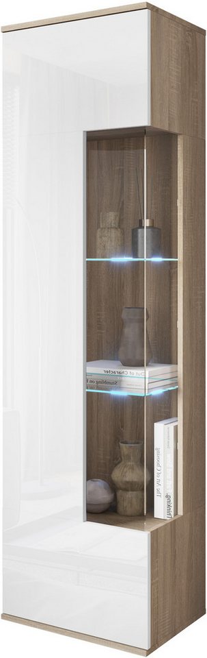 OTTO home Vitrine Kenia, stehend und hängend, Türanschlag wechselbar (1-St) Vitrineschrank mit Glastüren 160 cm Höhe – Bild 4 von 5