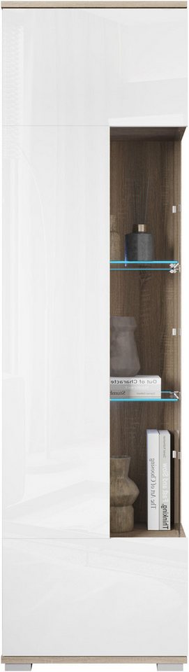 OTTO home Vitrine Kenia, stehend und hängend, Türanschlag wechselbar (1-St) Vitrineschrank mit Glastüren 160 cm Höhe – Bild 5 von 5