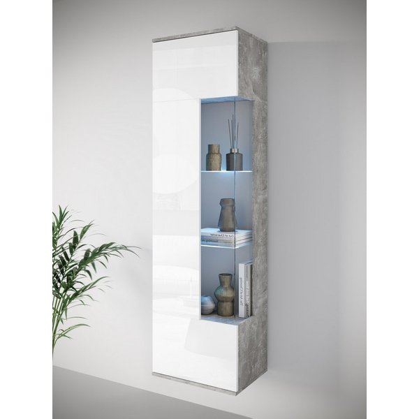 OTTO home Vitrine Kenia, stehend und hängend, Türanschlag wechselbar (1-St) Vitrineschrank mit Glastüren 160 cm Höhe