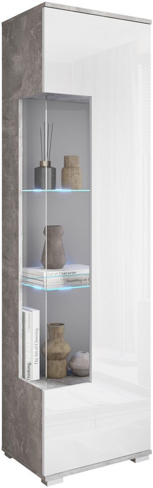 OTTO home Vitrine Kenia, stehend und hängend, Türanschlag wechselbar (1-St) Vitrineschrank mit Glastüren 160 cm Höhe – Bild 2 von 5