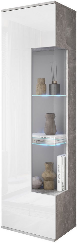 OTTO home Vitrine Kenia, stehend und hängend, Türanschlag wechselbar (1-St) Vitrineschrank mit Glastüren 160 cm Höhe – Bild 5 von 5