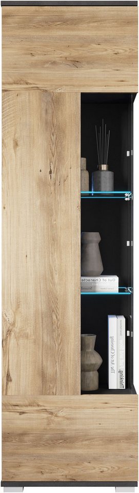 OTTO home Vitrine Kenia, stehend und hängend, Türanschlag wechselbar (1-St) Vitrineschrank mit Glastüren 160 cm Höhe – Bild 5 von 5