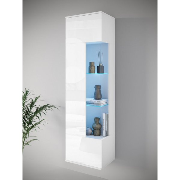 OTTO home Vitrine Kenia, stehend und hängend, Türanschlag wechselbar (1-St) Vitrineschrank mit Glastüren 160 cm Höhe